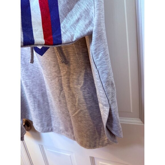 Philadelphia 76ers Basketball LS Scallop Grey Hooded Sweatshirt - Women Size Med - Picture 6 of 11